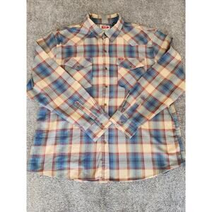 Wrangler Western Men's 2Xl Plaid Long Sleeve Button Down